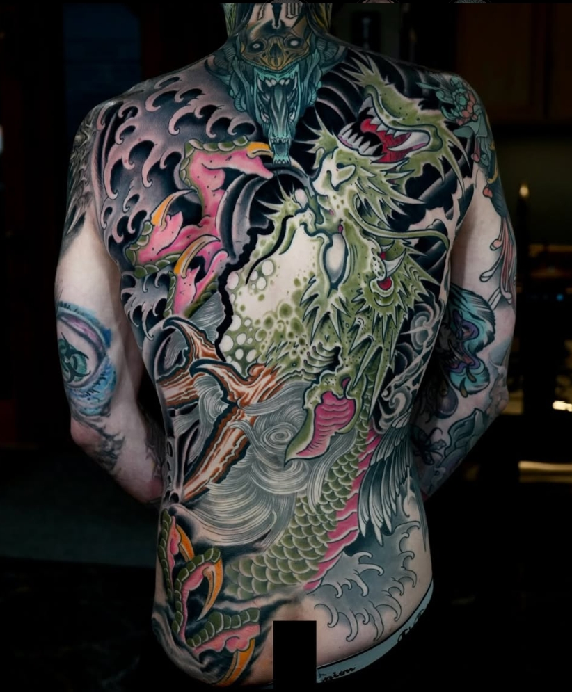 Large detailed back tattoo